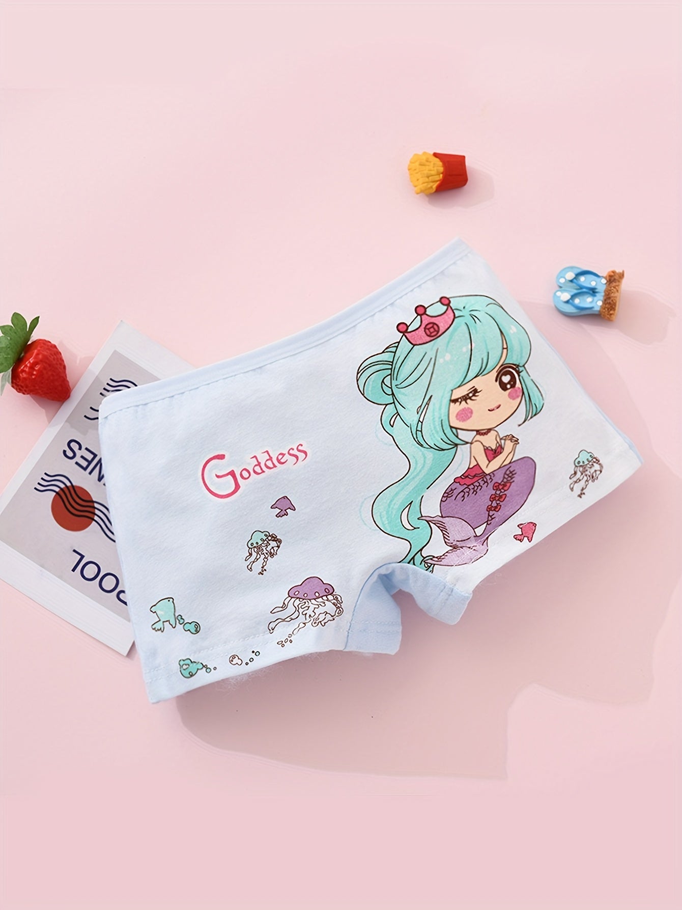 4 pairs of Vifine Girls' Cotton Boxer Briefs in cute designs, made of 95% cotton with elastic waistband for comfort in all seasons.