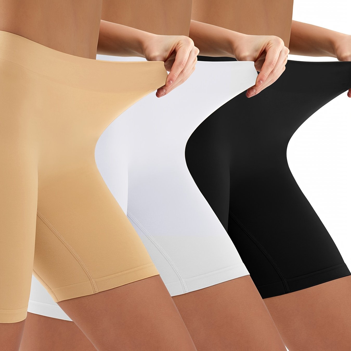 3 Seamless Shaping Shorts for Women, Tummy Control and Butt Lifting, Underwear & Shapewear