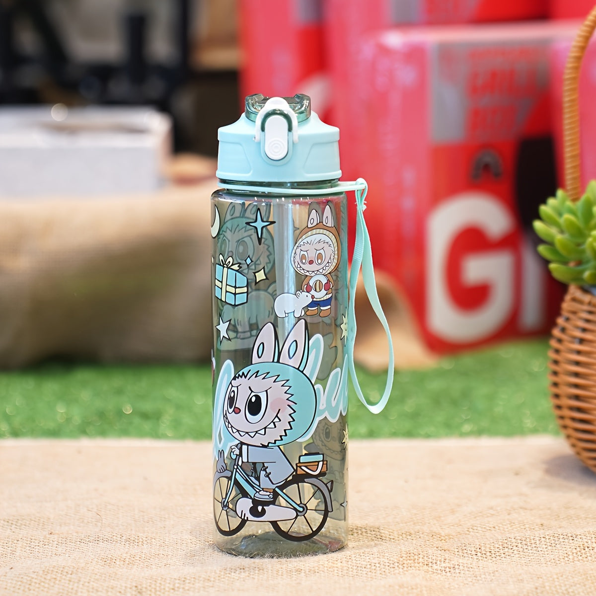 1 piece 23oz (approximately 700ml) leak-proof portable water bottle with hand rope, suitable for casual sports, school, and outdoor camping.