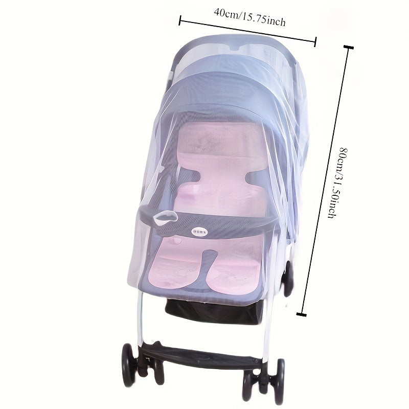 Protect your baby with the Infant Stroller Insect Netting, a mosquito and bug protection cover designed for strollers, carriers, car seats, and cradles. Made of durable polyester mesh with an elastic edge for a secure fit, this netting is perfect for