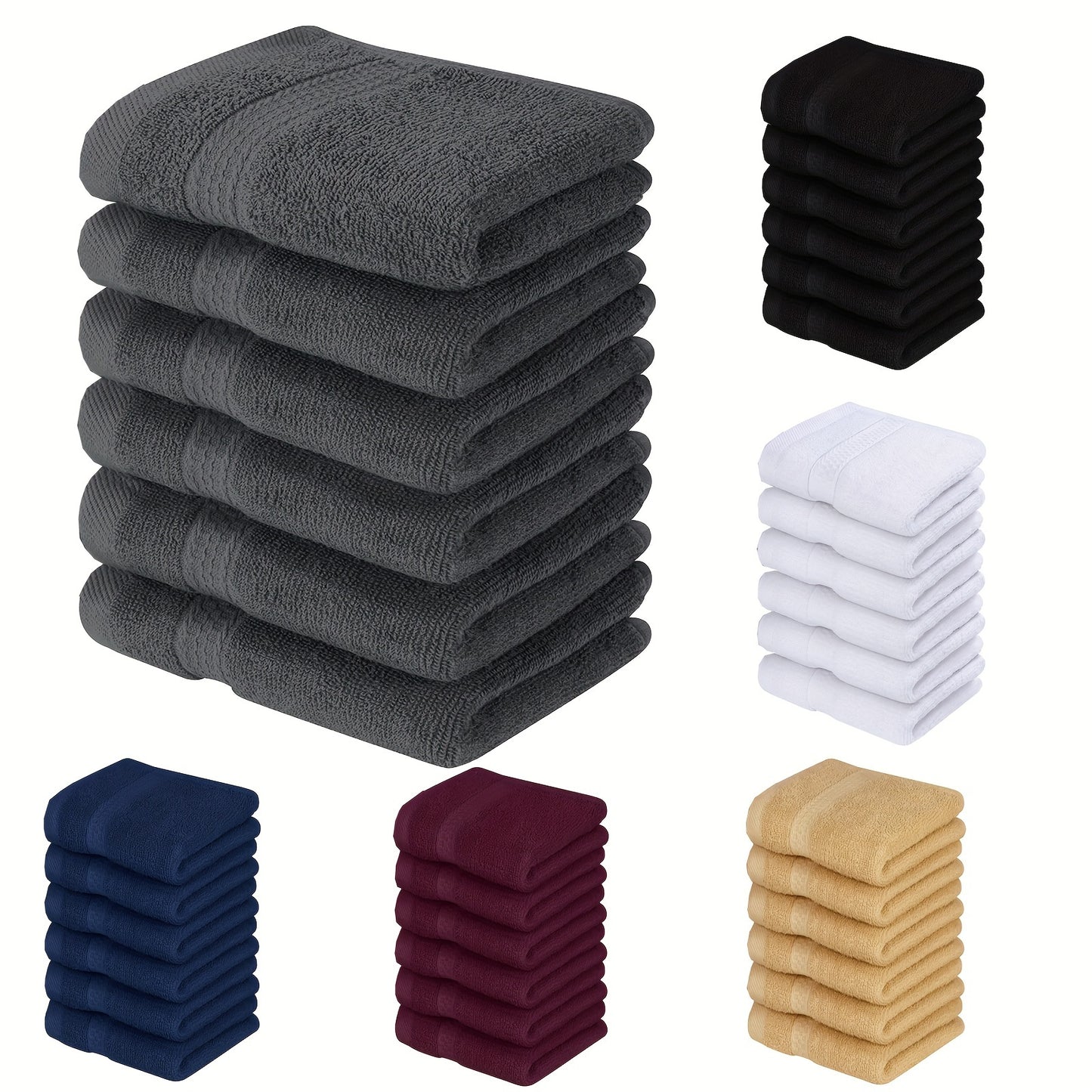 6 pack of premium cotton washcloths, super absorbent with modern style, 430 GSM, perfect for bathroom, spa, gym. Size: 33.02x33.02 cm, space theme essentials.