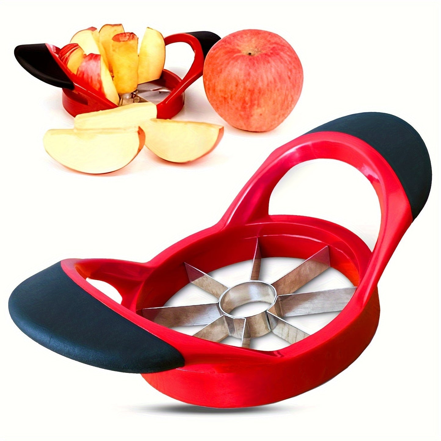 Apple Slicer Set with Large Corer, Ultra-Sharp Cutter, Pitter, Divider, Sturdy Rust-Resistant Fruit Slicer for Large Apples - Essential Kitchen Tool