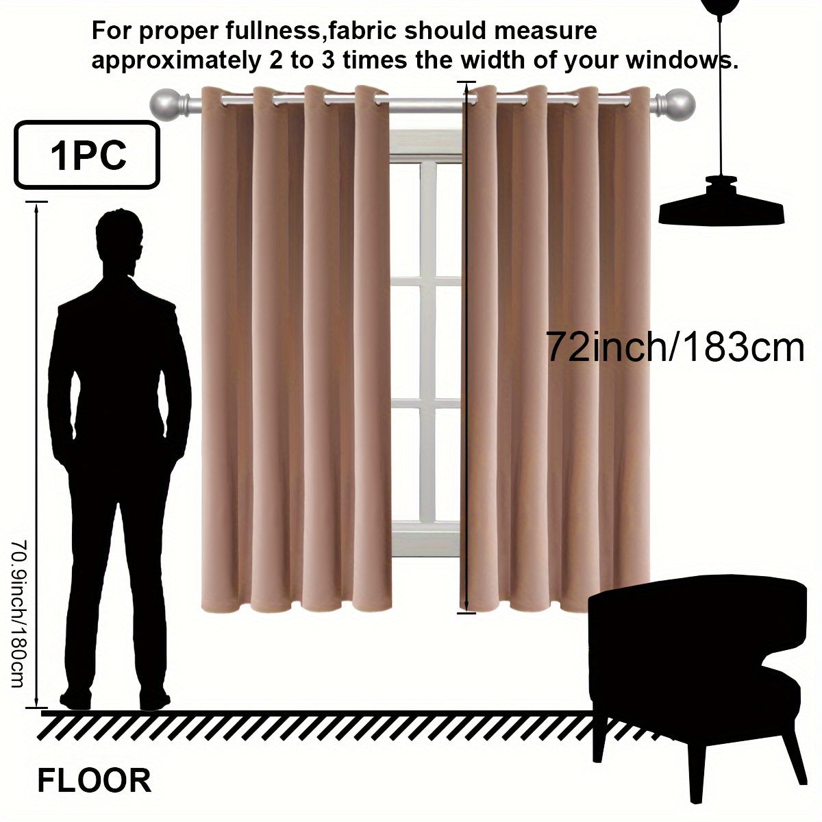 1PC Insulation and Blackout Circle Curtains, Ideal for Bedrooms and Living Rooms, Minimize Noise and Light Blocking