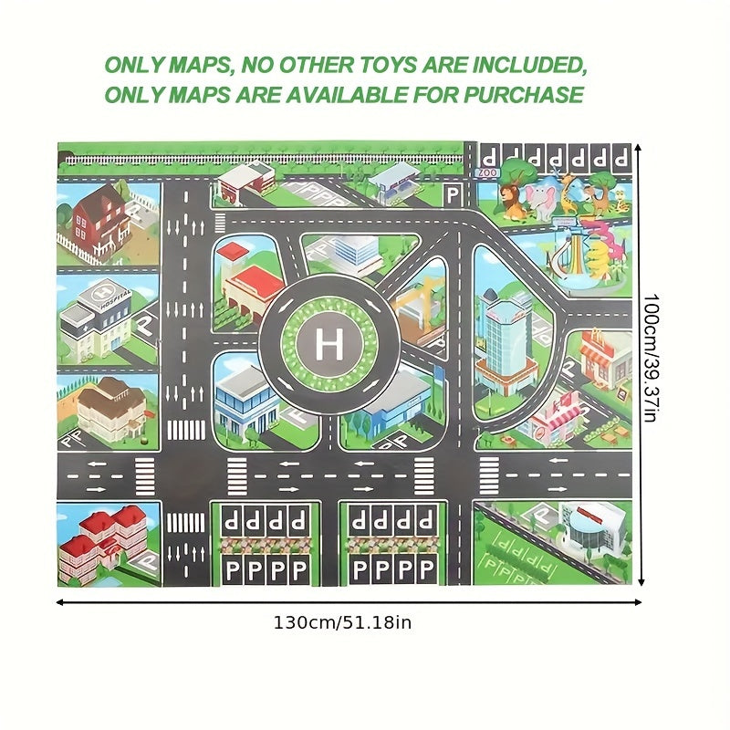 This large city transportation game map is an educational and interactive toy, perfect for children's game time and birthday gifts. It is not a floor mat carpet.