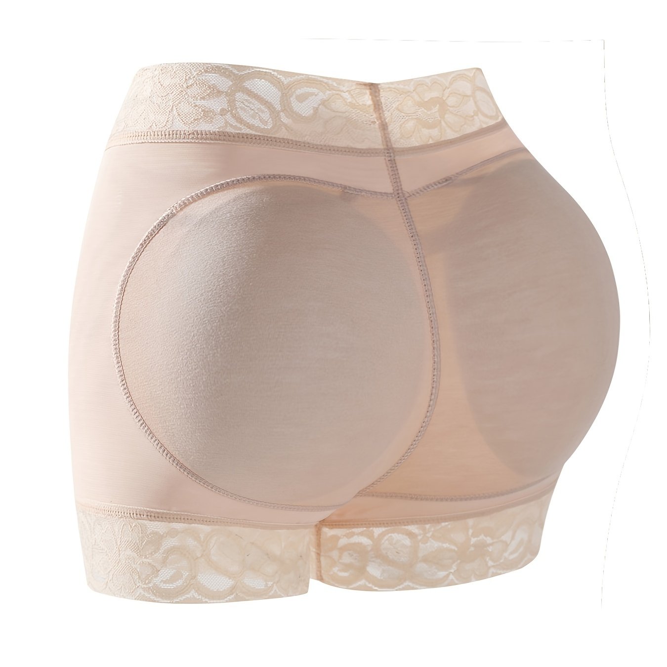 Women's high-waisted boxer panties with lace trim and tummy control butt lift, ideal for shaping the body.