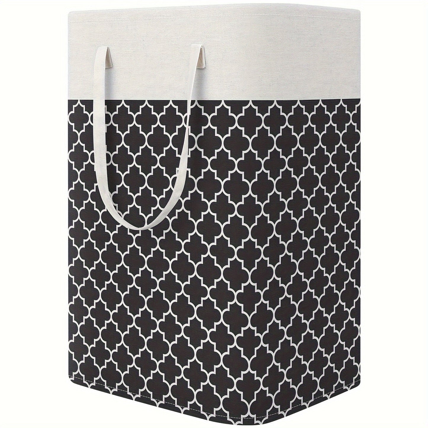 Upgrade your laundry game with the chic 75L Waterproof Laundry Hamper. Featuring a collapsible freestanding design with a trendy geometric pattern, this hamper has extended handles for effortless carrying. Perfect for storing clothes and toys in dorms