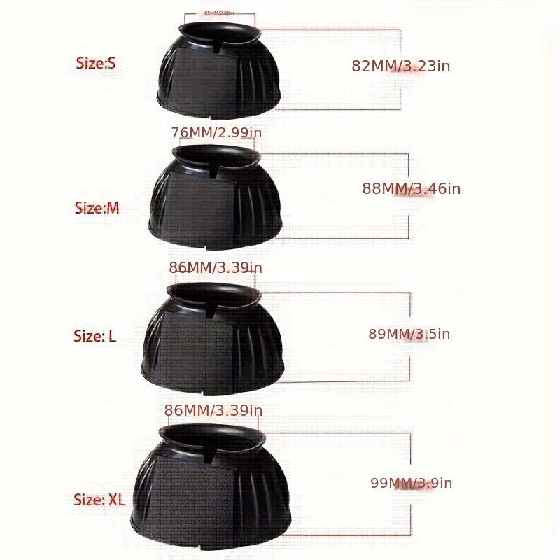 Rubber bell boots provide comfort and protection for horses, with anti-impact and friction features. Easy hook and loop design for quick installation.