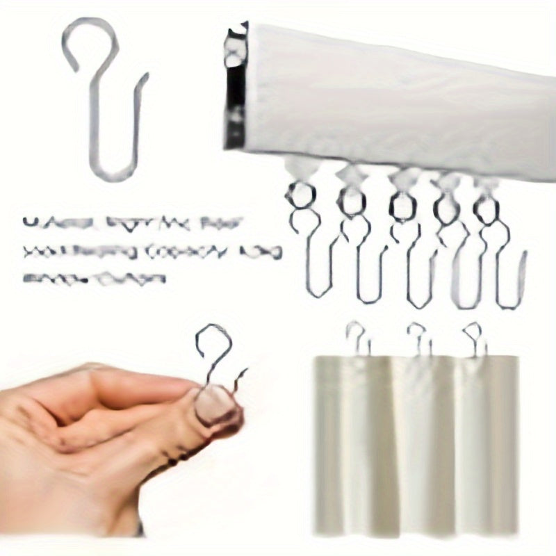 Set of 60 Curtain Hooks, S Hooks for Hanging Drapery, Window Accessories Drapery Hooks Set