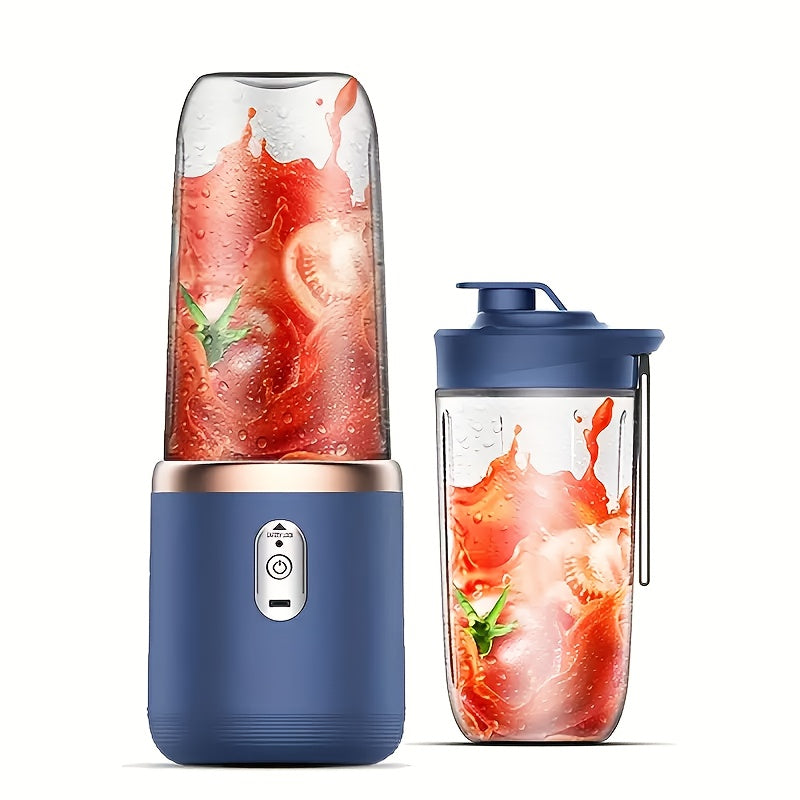 Portable Multifunctional Cordless Juicer with USB Charging, Two Cups, Sports Lid, Six Blades for Quick Juice Extraction. Enjoy Fresh and Exquisite Juice Anywhere - Perfect for Home, Kitchen, and Travel.