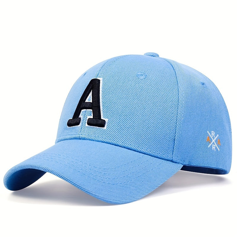 Men's A Letter Embroidery Baseball Cap, Outdoor Sun Protection Casual Cap for Spring and Autumn Travel.