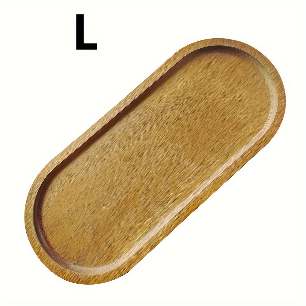 Acacia wood oval serving tray for kitchen or dining use, ideal for dinner parties, weddings, serving food, fruit, snacks or as a coffee table tray.