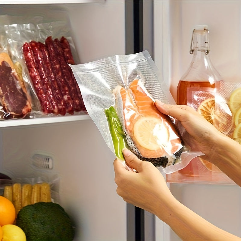 Pack of 50 Freezer Bags, Vacuum-Sealed Storage Bags for Food, Ideal for Vacuum Storage, Meal Prep, Sous Vide, and Preserving Cooked Food. Perfect for Sealing Plastic Bags in the Kitchen.