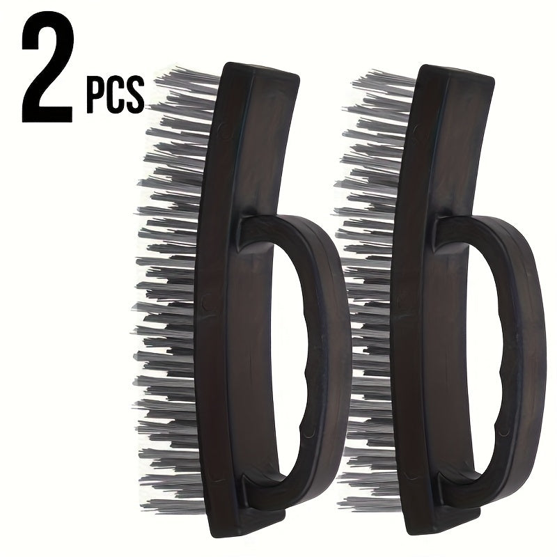 Two-piece Wire Brush Set with Handles - Ideal for Removing Rust and Cleaning Metal Paint on BBQs, Kitchens, and Bathrooms - Requires No Electricity