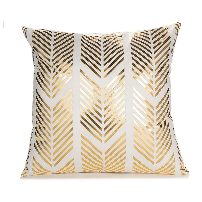 Boho luxury gold plated decorative pillow cover for sofa or bed, cozy modern home decoration, 45.72x45.72 cm.