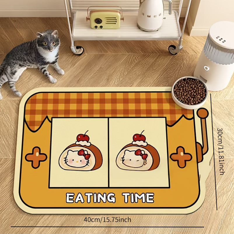 Waterproof pet feeding mat for cats and dogs that is easy to clean and scratch-resistant.