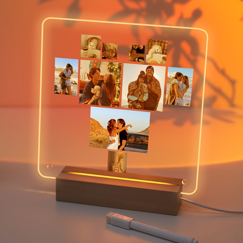 Personalized Acrylic Photo Frame: Create Your Own Love-filled Decor for Christmas and Valentine's Day, Ideal for Couples and Pet Memorial Keepsakes, Versatile Desk and Wall Display Option