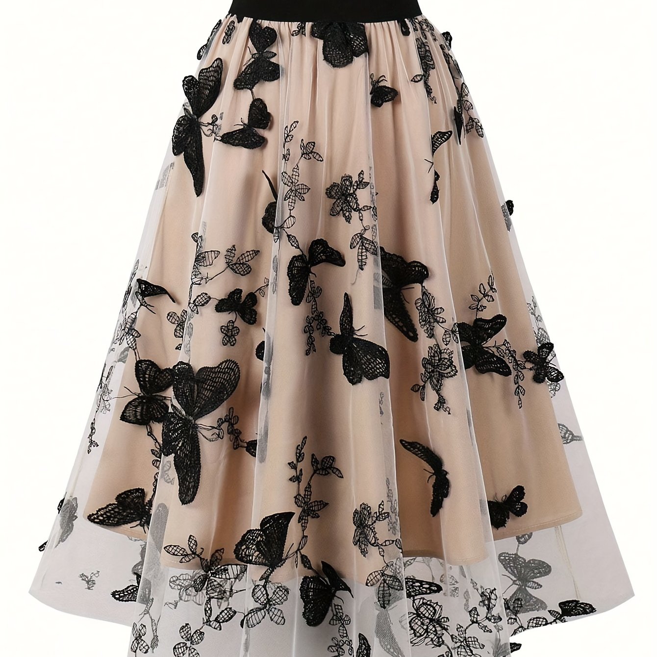 Butterfly Print High Waist Pleated Skirt for Spring & Summer, Women's Clothing