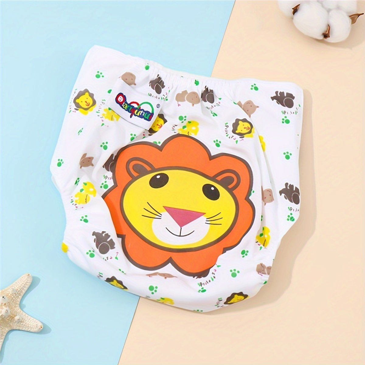 Soft Cotton Baby Training Diapers with Cartoon Pattern, Leakproof and Washable, suitable for 0-3 Year Old Boys and Girls, Mixed Colors, Ideal for Baby Potty Training