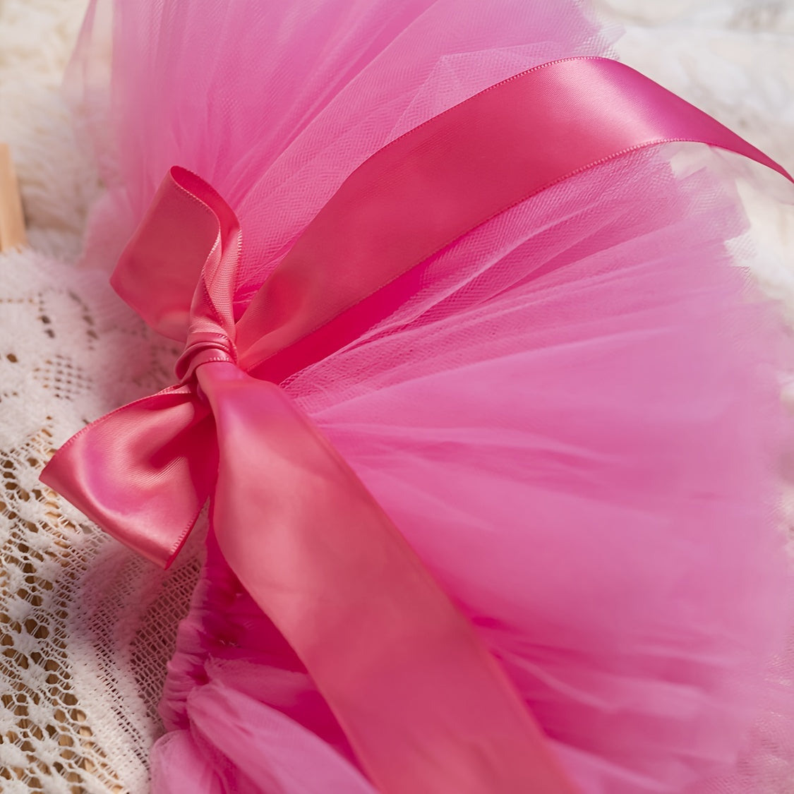 Magical Magenta Ballet Tutu Set for Newborn Girls - Includes Fluffy Tulle Skirt and Matching Headband with Floral Accents. Perfect for Baby Photo Shoots, Birthday Celebrations, and Cherished Keepsake Moments. Made from Soft Nylon Material, this Infant