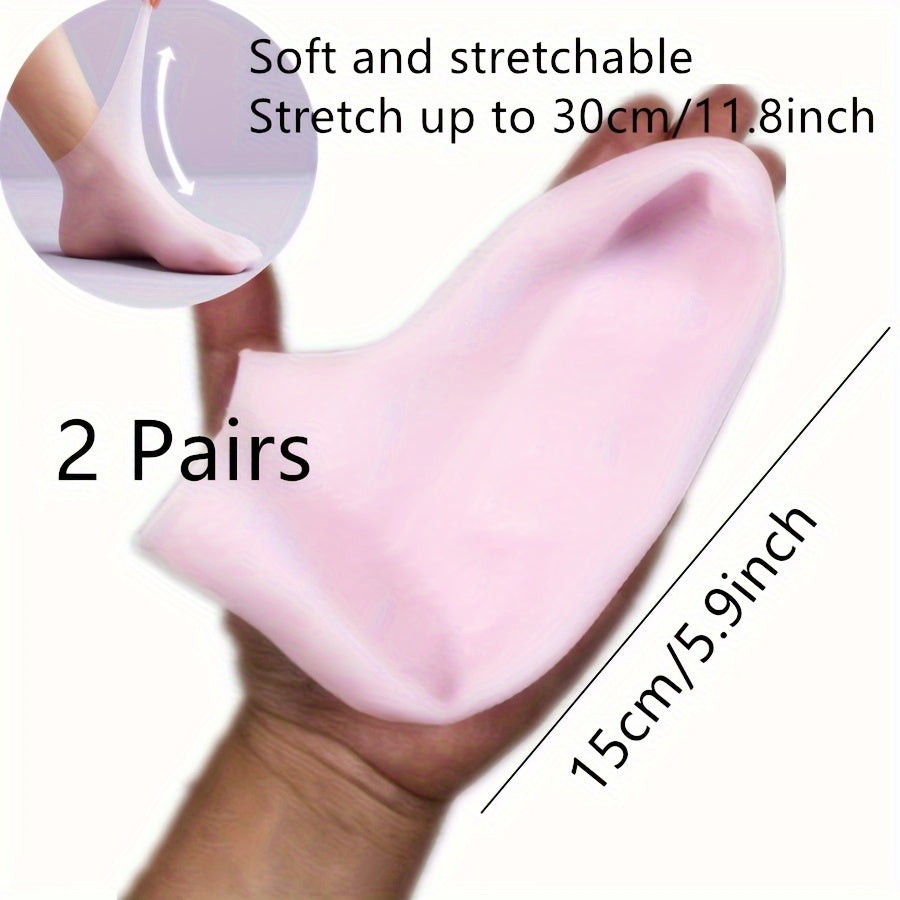 Silicone gloves and socks for soft, fragrance-free hand and foot care.