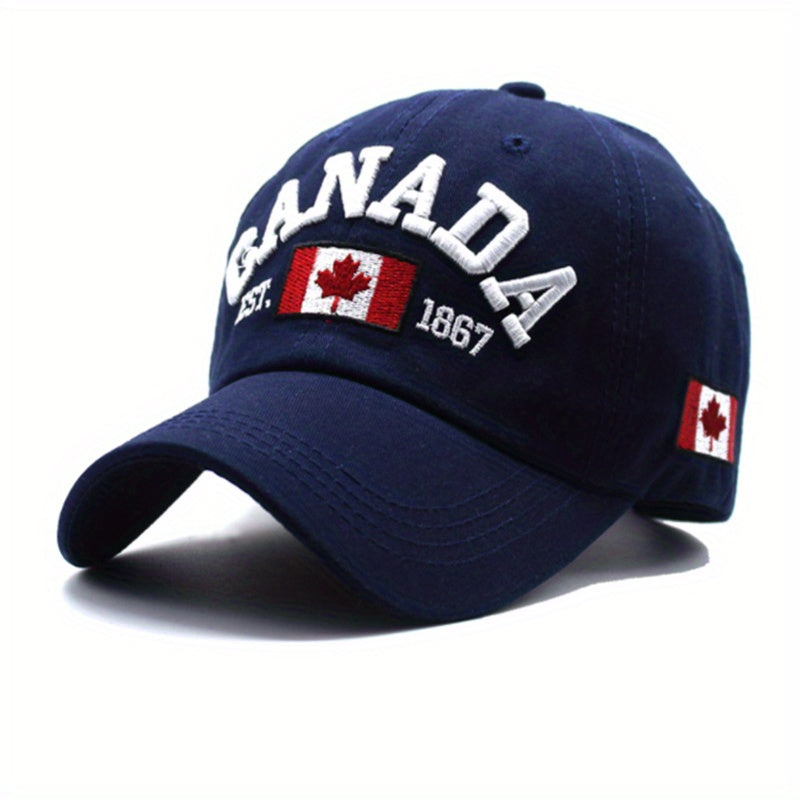 Canada 1867 Baseball Cap with Canadian Flag Embroidery