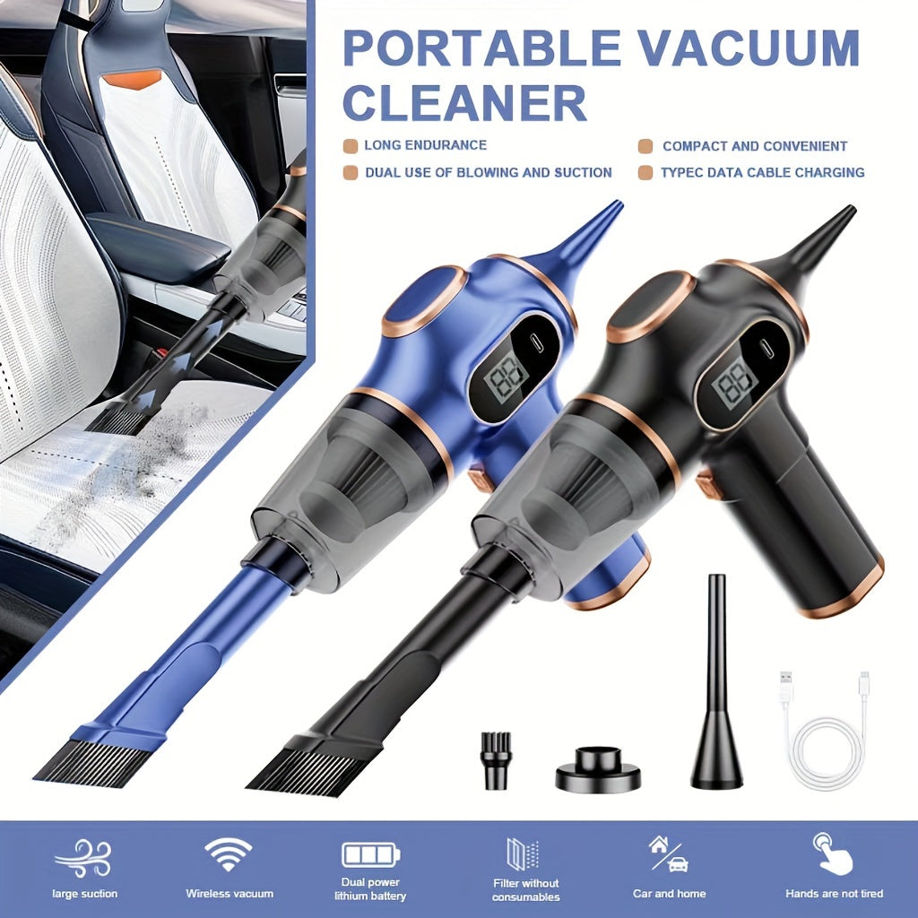 Introducing the Belibuy Ultra-Power Handheld Car Vacuum Cleaner - Powerful Suction, Conveniently Portable for Home and Car, Equipped with Dual High-Capacity Batteries, Cordless and Mini Design for Multifunctional Use