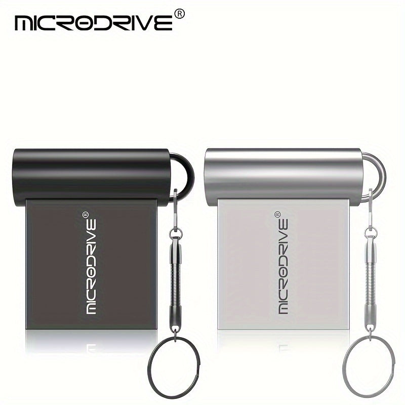 MICRODRIVE Super Mini Metal USB 2.0 Flash Drive with Keychain - Available in 16GB, 32GB, 64GB