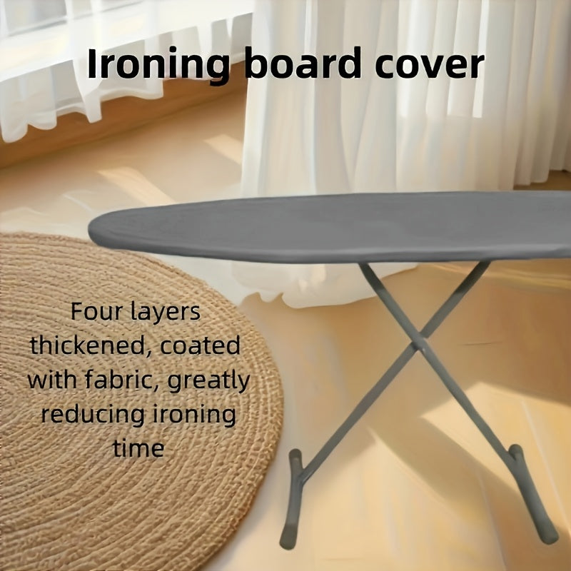 High-Quality Grey Ironing Board Cover, Size 148cm*48cm, Featuring Silver Coating for High-Temperature Resistance and Waterproofing. Designed to Fit 15*54 Inch Boards, with a Stylish and Durable Reusable Material.