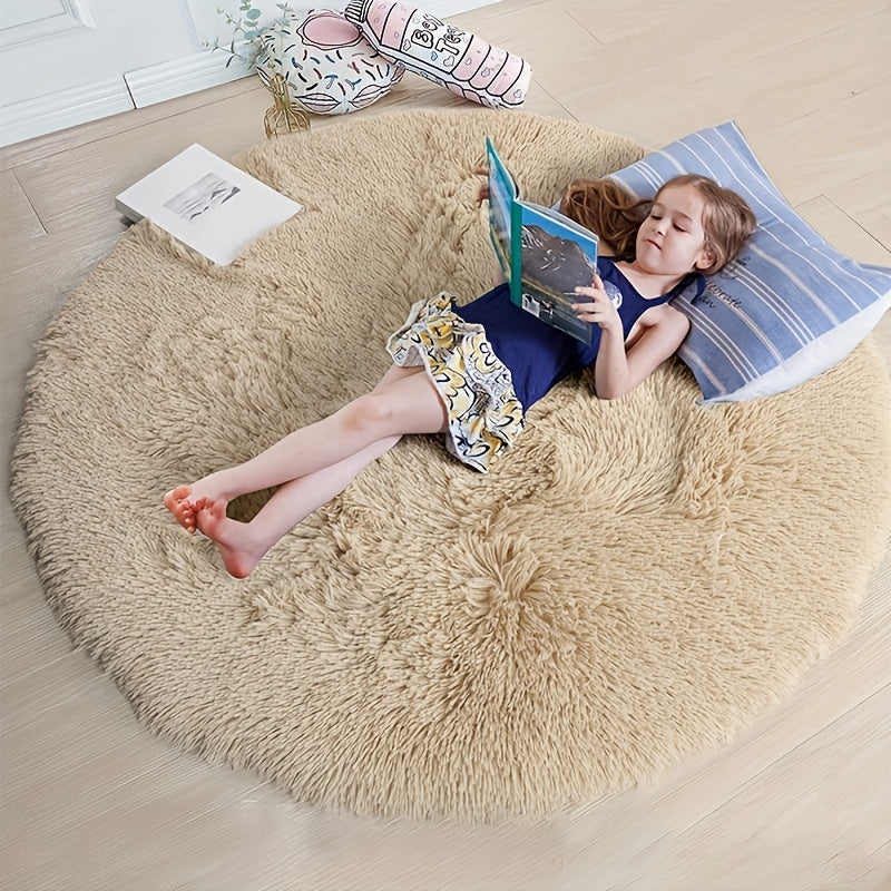 Round Large Ultra Soft Plush Rug - Non-slip and Waterproof Shaggy Throw Rug for Living Room, Bedroom, Nursery, Game Room, and Dormitory. Perfect Teenage Room Decoration - Room Decor (10.16cmX10.16cm)