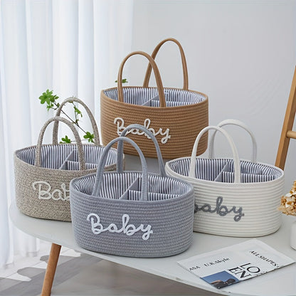 Elegant Linen Storage Basket with Dry/Wet Separation - Ideal for Diapers, Toys, Books & More - Oval Shape Gift Basket