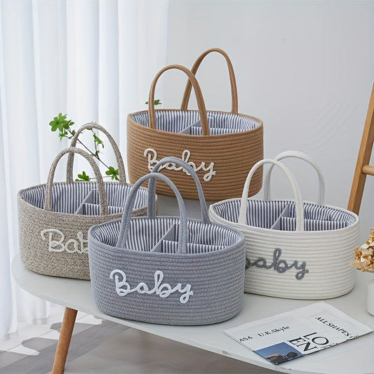 Elegant Linen Storage Basket with Dry/Wet Separation - Ideal for Diapers, Toys, Books & More - Oval Shape Gift Basket