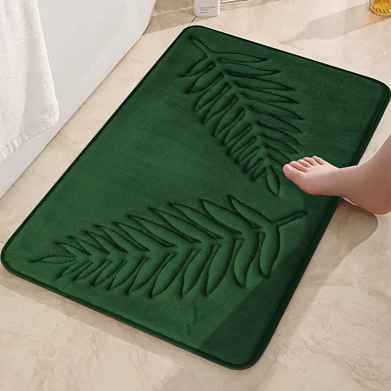 Polyester Blend Bath Rug Set featuring Geometric Pattern - Stain Resistant, Low Pile, Machine Made Non-Woven Memory Sponge Mats - Dry Clean Only - Universal Holiday Door Entrance Mat for Bathroom, Living Room