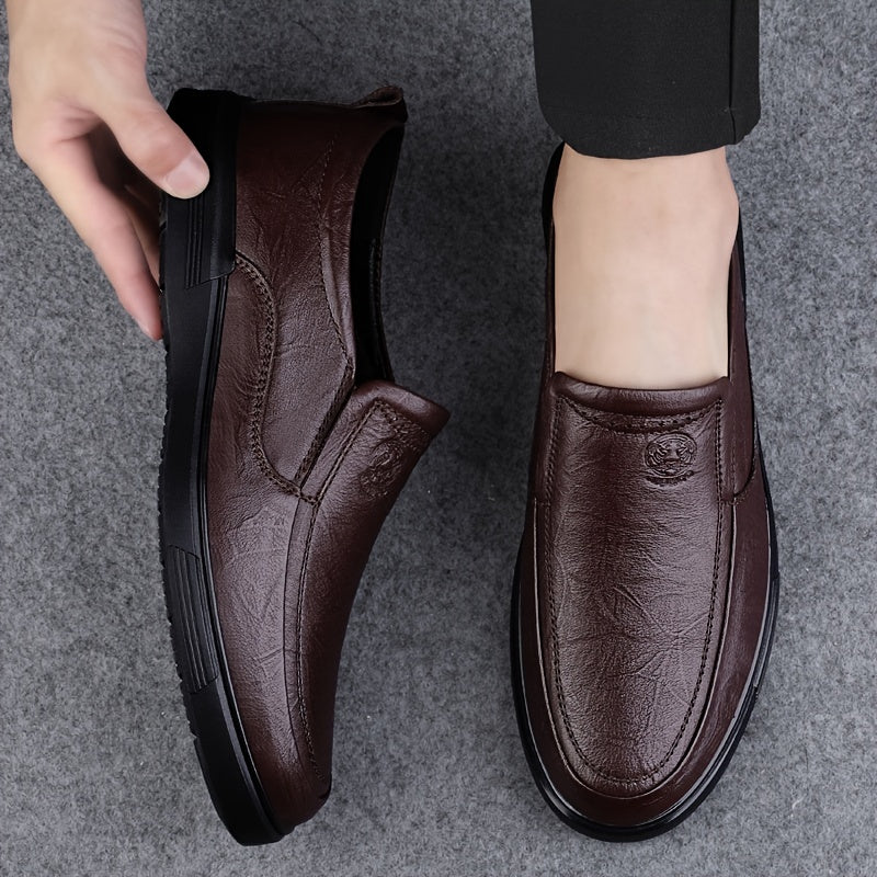 CLOHOO Men's Handmade Slip On Loafer Shoes