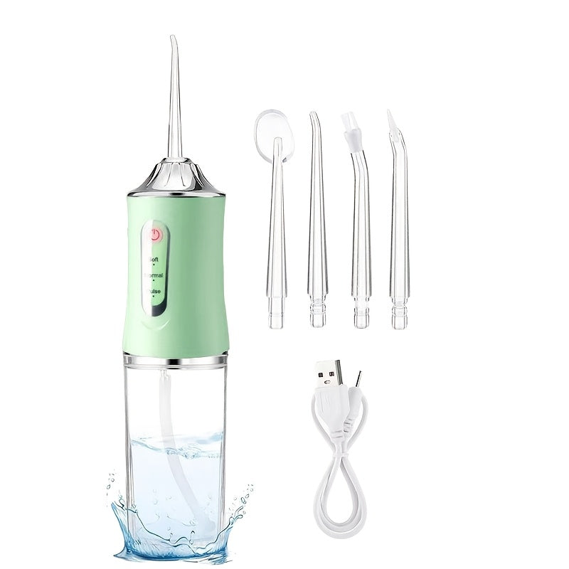 USB rechargeable water flosser for deep cleaning teeth at home with multiple modes.