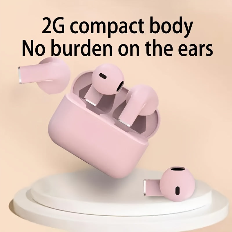 Wireless earbuds with volume control, semi-open headphones with a capacitive microphone compatible with iPhone/Samsung/Android, high-fidelity sound, ENC noise cancellation, long battery