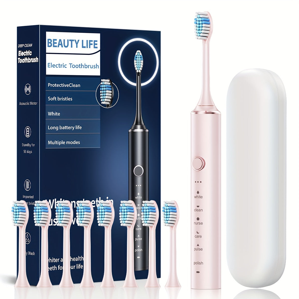 Smart Automatic Electric Toothbrush for Adults with Soft Bristles, USB Rechargeable, 500mAh Lithium Battery for Deep Cleaning.