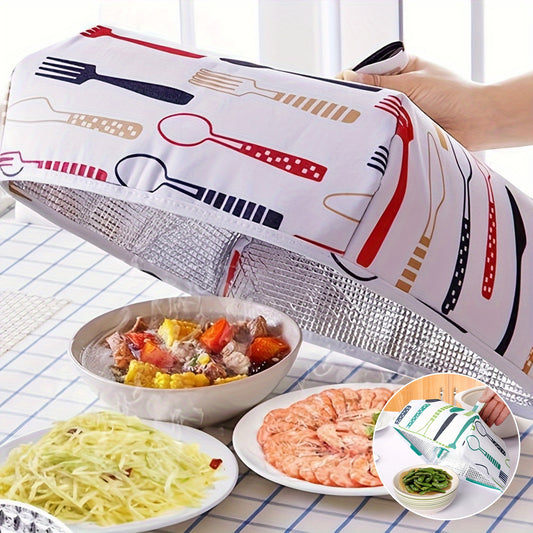 1pc Foldable Insulation Food Cover for Home Restaurant Kitchen Supplies, protecting against dust and insects.