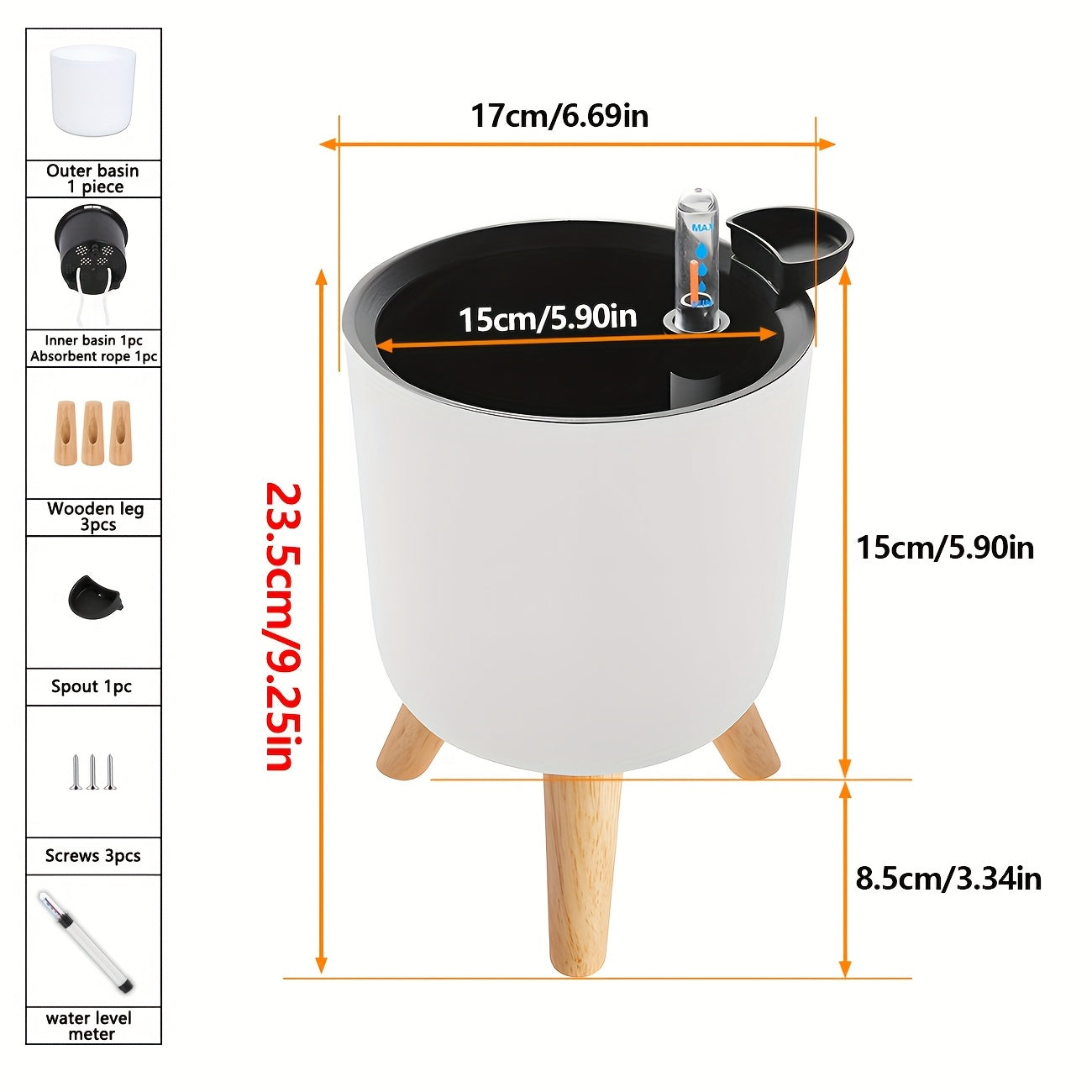 Wooden leg planter for indoor/outdoor use in home or office, suitable for various plants.