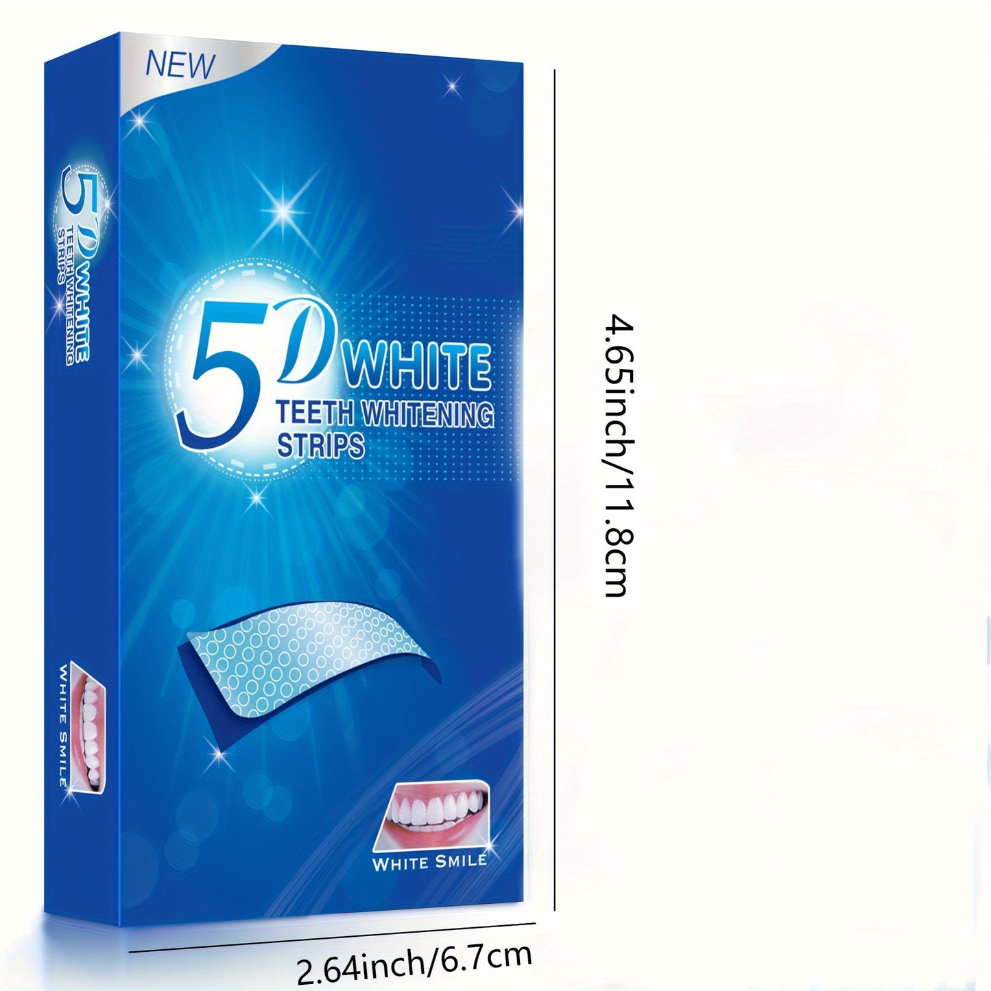 56 pieces of teeth whitening strips. Safe, effective and sensitivity-free for quick and effective brightening.