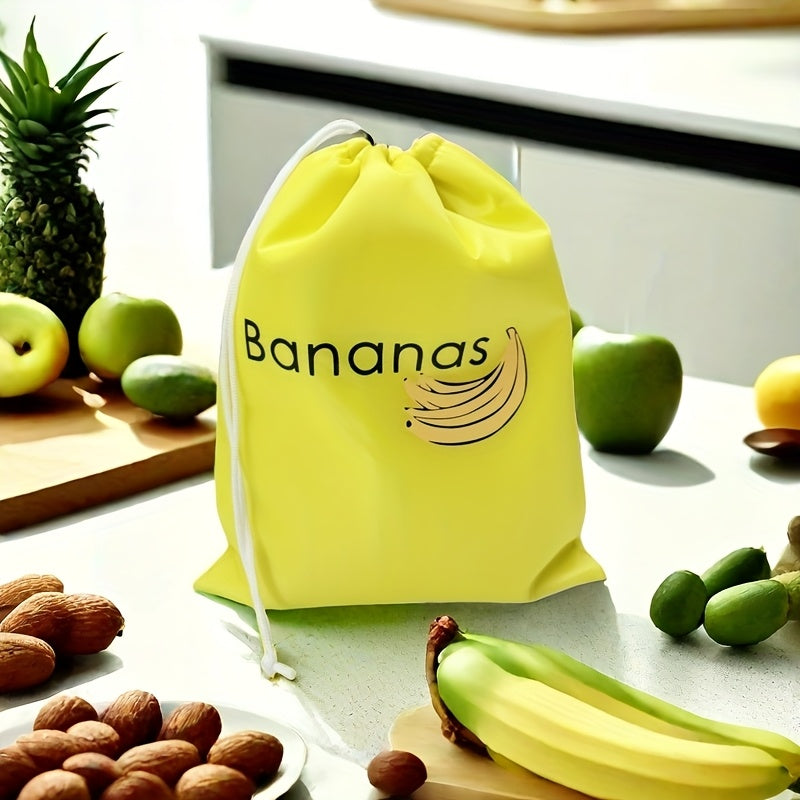 Rectangle Polyester Storage Bag for Bananas in the Supermarket or at Home, designed to keep fruit fresh. Reusable Aluminum Film Bag for storing fruits and vegetables, ensuring food safety. Includes a Salad Preservation Box for maintaining freshness.