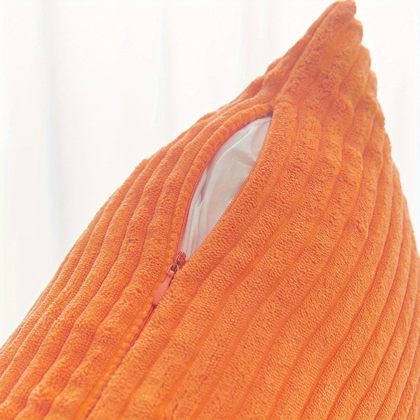 Orange Pillow Cover in Contemporary Style - Available in 30 X 50cm or 45 X 45cm - Perfect for Bedding, Sofa, or Chair - Hand Wash Recommended - Features Zipper Closure and Made of Polyester Fabric