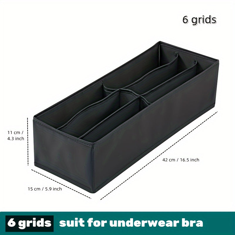 Foldable Multi-grid Underwear Drawer Organizer with Space-saving Design for Bras, Socks, and Clothes - Ideal for Wardrobe, Closet, Bedroom, Dorm or Home Storage