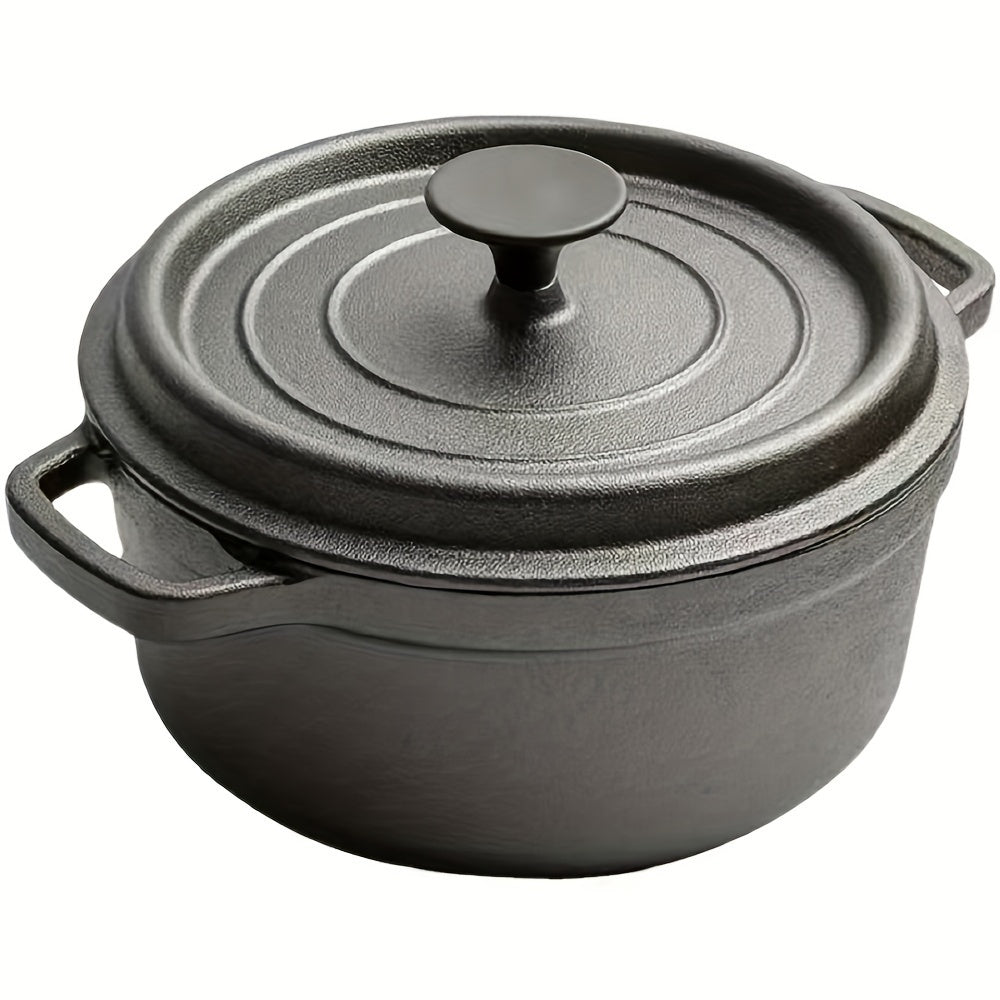 Heavy-Duty Cast Iron Dutch Oven with Dual Handles - Non-Stick Pre-Seasoned Cookware, Oven Safe, Induction Compatible Skillets for Stewing, Braising, and Frying - Available in 3.5L & 3L sizes