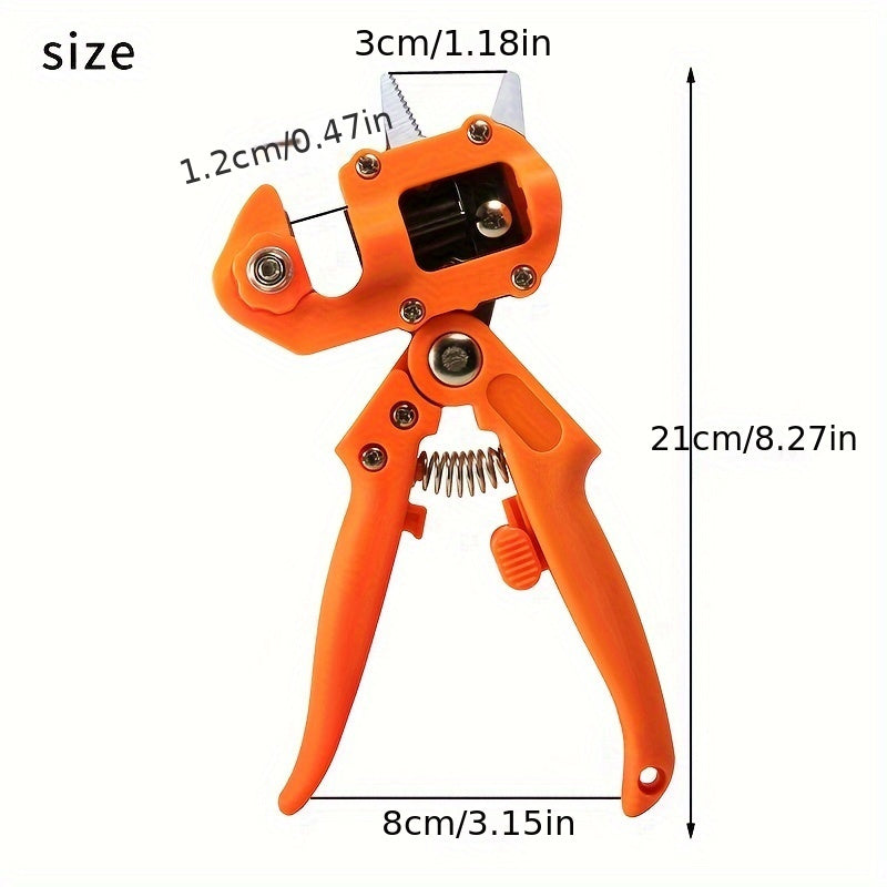 Оранжевая сумка для садовых инструментов с прививочными ножницами для прививки фруктовых деревьев, секатор с тремя различными лезвиями (V-образным, U-образным и Ω-образным). Садовые принадлежности для улицы.