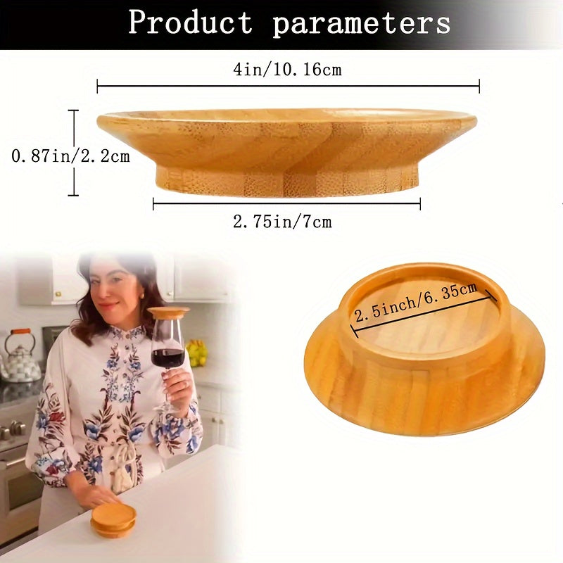 Set of 2/4/10 Bamboo Blank Wine Glass Charcuterie Toppers for DIY Boards - Round Appetizer Plates & Coasters - Perfect for Wedding Parties, Bars, Restaurants, and Family Gatherings.