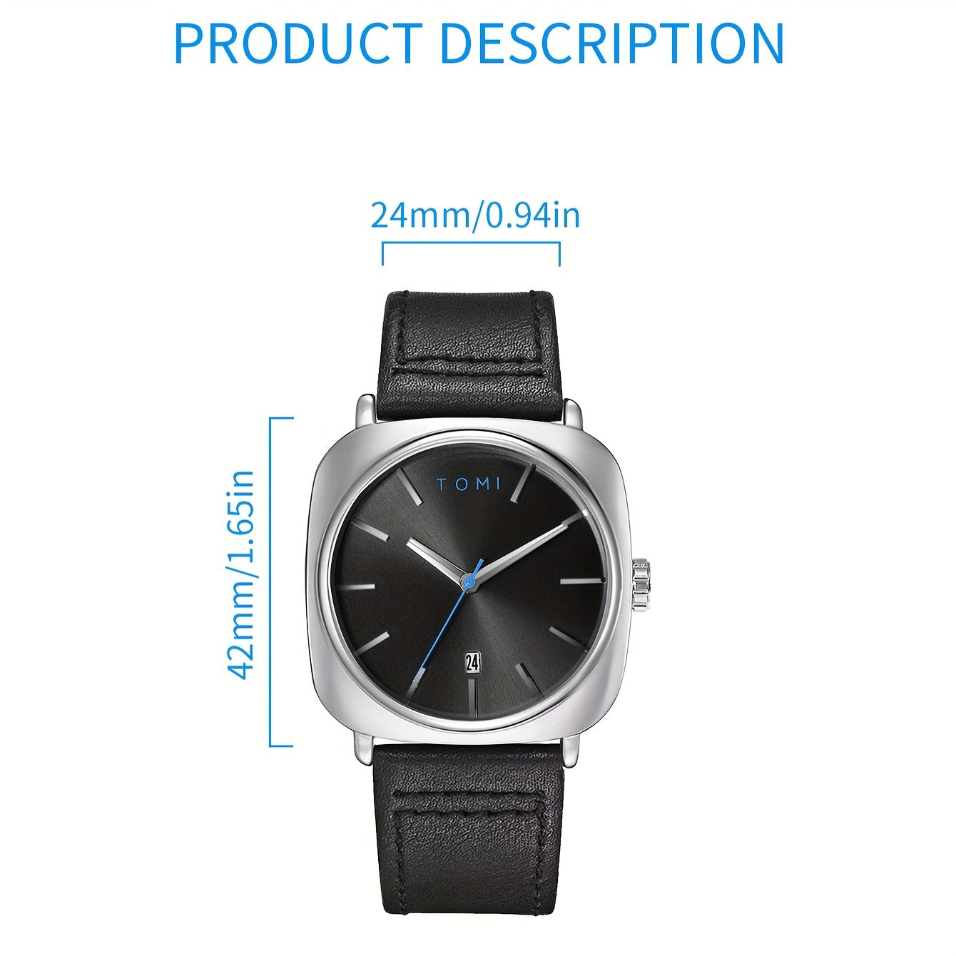 Men's Square Large Plate Calendar Simple Belt Watch is suitable for gifting, daily use, business activities, festivals, Tanabata gifts, lovers, and Valentine's Day.