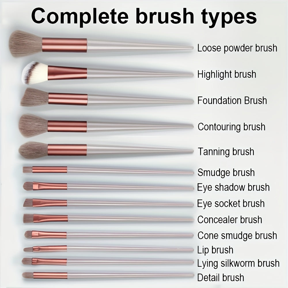 Full set of soft synthetic brushes for quick and easy makeup application, suitable for beginners and professional makeup artists. Convenient for travel. Perfect Valentine's Day gift.