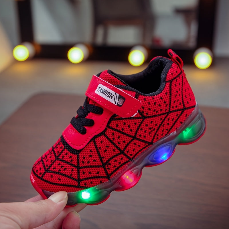 New Spring And Autumn Light-Up Running Shoes in Sizes 21-36 for Boys And Girls featuring LED Flashing Sneakers with Mesh Design.