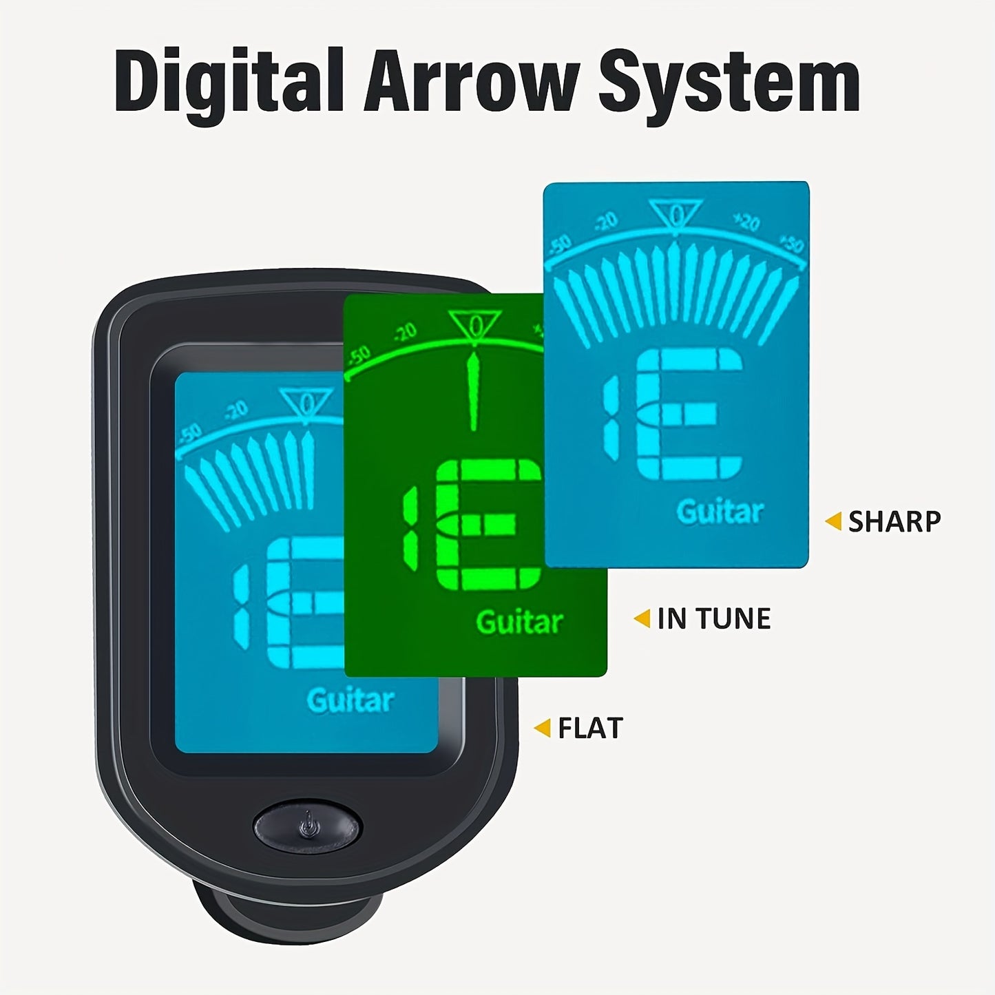 Клипсовый тюнер с 360-градусным дисплеем для различных инструментов, включает 10 медиаторов.