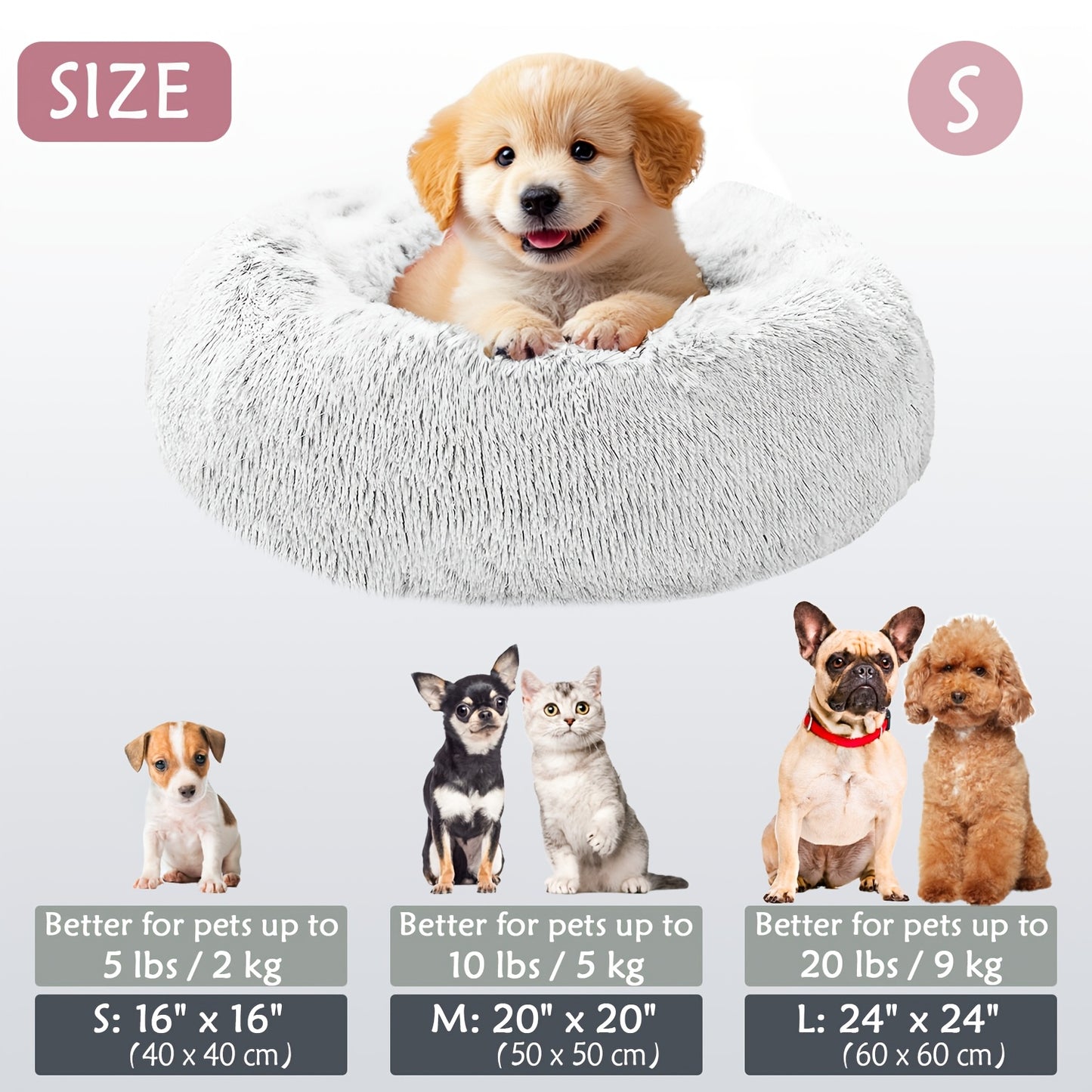 Cozy round pet bed for dogs, ideal for autumn and winter indoor sleeping.